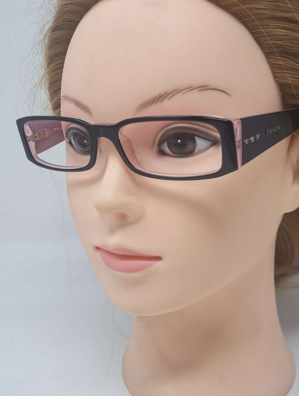 New Prada Women's Eye Glasses Frames Rectangle Black Purple Vpr 10f 51-16-135